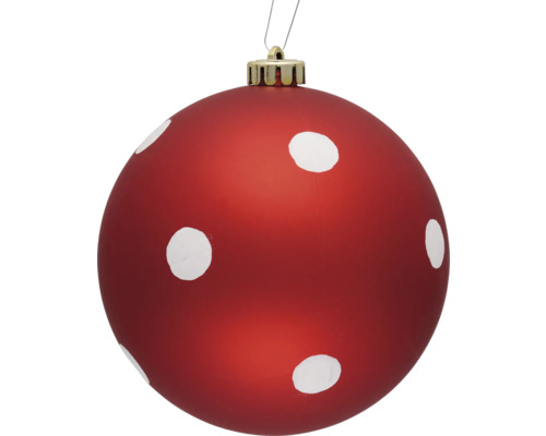 Glob roșu de Crăciun cu buline albe