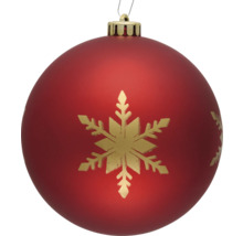 Glob de Crăciun roșu cu model de fulg de zăpadă