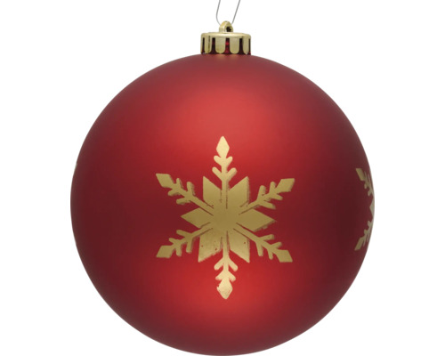 Glob de Crăciun roșu cu model de fulg de zăpadă