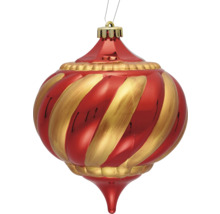 Glob de Crăciun roșu cu dungi aurii