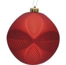 Glob de Crăciun roșu cu model de frunze ca decor pentru brad