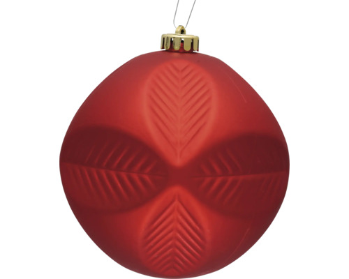Glob de Crăciun roșu cu model de frunze ca decor pentru brad