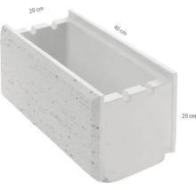 Jardiniere dreptunghiulară din beton, 40 x 20 x 20 centimetri
