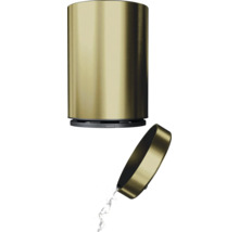 Dispenser de săpun auriu cu capac și săpun lichid curgător