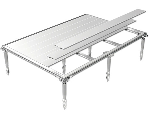 Masa din aluminiu cu blaturi și picioare cu șurub