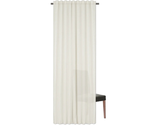 Cortină din material textil cu sistem de prindere cu bandă de încrețire