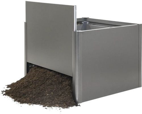 Gropi de compost din metal cu pământ de compost
