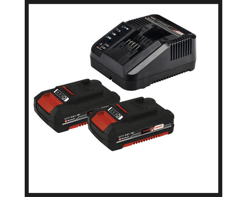 Încărcător de baterii Einhell Power X-Change cu două baterii de 18 volți