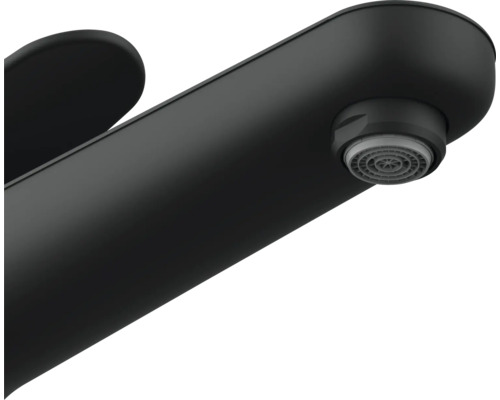 Baterie neagră cu gura de scurgere rotundă