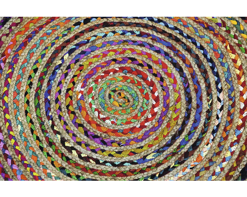 Covor rotund din material împletit cu model