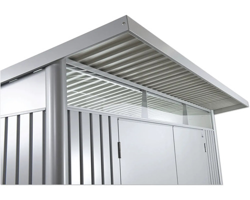 Magazie metalică de grădină cu ușă dublă și luminator