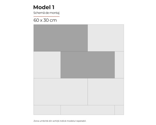 Model 1 schemă de montaj 60 x 30 cm
