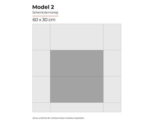 Schema de montaj pentru modelul 2, dimensiune 60 x 30 cm