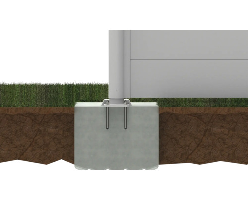 Suport de stâlp betonat pentru fixarea unui stâlp de gard