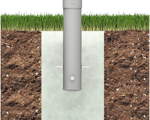 Suport stâlp în pământ cu gazon