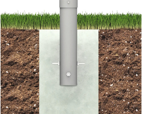Ancoră de stâlp în pământ cu gazon