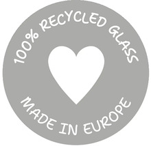 Sigiliu: 100% sticlă reciclată, fabricată în Europa