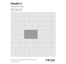 Model de montaj Model 4 pentru pavele de 20 x 10 centimetri