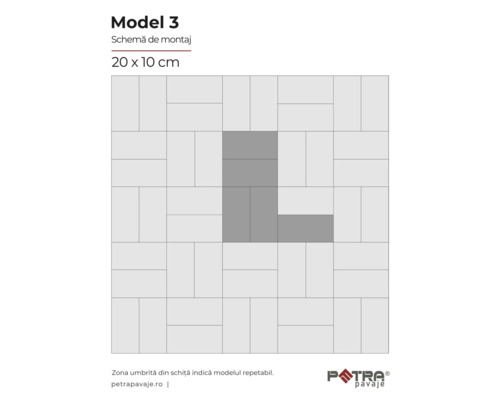 Model de montaj Model 3, 20 x 10 cm