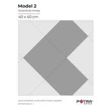 Schema de montaj Model 2, dimensiune placă 40 x 40 cm