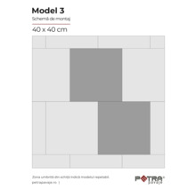 Model de montaj Modelul 3 pentru plăci de 40 x 40 cm