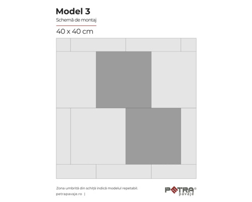 Model de montaj Modelul 3 pentru plăci de 40 x 40 cm