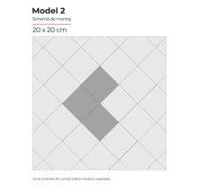 Schema de montaj modelul 2, dimensiune placă ceramică 20 x 20 cm