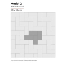 Schema de montaj model 2 pentru plăci de 20 pe 10 centimetri