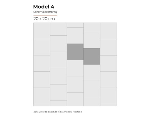 Modelul 4 schema de montaj pentru plăci ceramice 20 x 20 cm