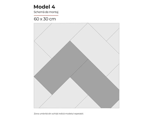 Schema de montaj Model 4, dimensiuni 60 x 30 cm