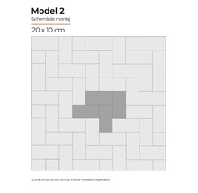 Model de montaj Modelul 2 pentru plăci de 20 x 10 cm