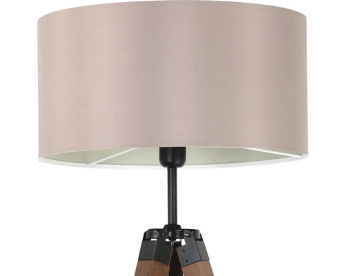 Lampă de podea cu abajur și bază din lemn