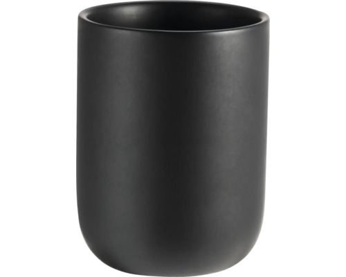 Ghiveci negru cilindric din ceramică