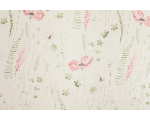 Tapet cu motiv floral de maci și ferigi.