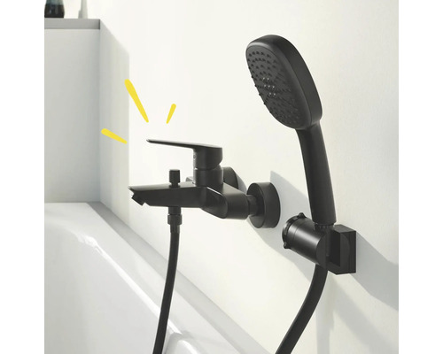Baterie de baie neagră cu duș de mână