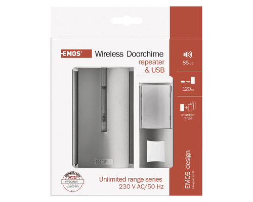 Sonerie fără fir Emos cu repetor și USB în ambalaj