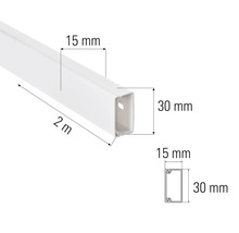 Canal de cablu, lungime 2 metri, lățime 15 mm și înălțime 30 mm