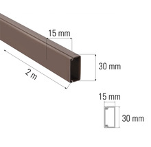 Țeavă pătrată de doi metri lungime cu dimensiunile de 15 milimetri pe 30 milimetri