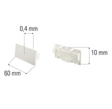 Capac de acoperire din plastic, lățime de 60 mm, grosime de 0,4 mm și înălțime de 10 mm