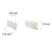 Capac din plastic cu dimensiunile 0,6 mm x 110 mm x 10 mm