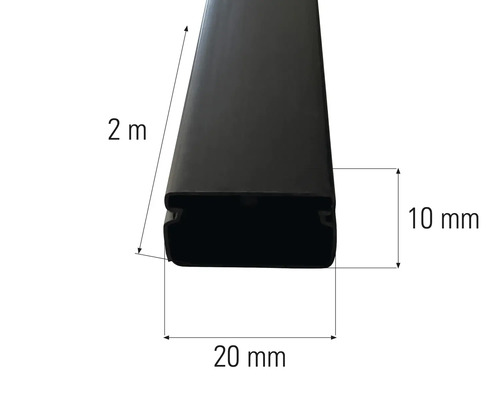 Imaginea unui profil de doi metri lungime cu dimensiunile de zece pe douăzeci de milimetri.