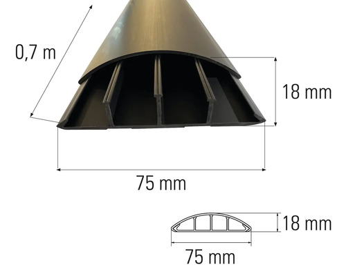 Prim-plan cu jgheab pentru cabluri cu dimensiuni