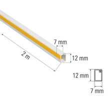 Canal de cablu din plastic, lungime de 2 metri, cu dimensiuni