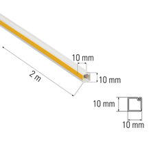 Canal de cablu lung de doi metri cu dimensiunile de zece ori zece milimetri.