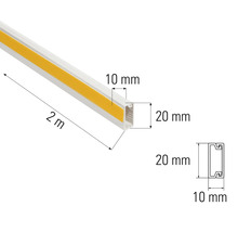Profil din plastic, lungime 2 metri, cu dimensiuni
