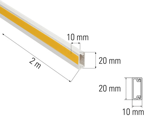 Profil din plastic, lungime 2 metri, cu dimensiuni