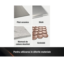 Diverse materiale: plăci ceramice, sticlă, marmură și cărămidă
