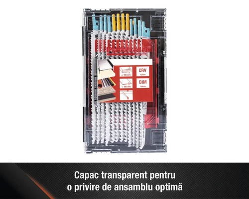 Set de pânze de ferăstrău în cutie de depozitare transparentă