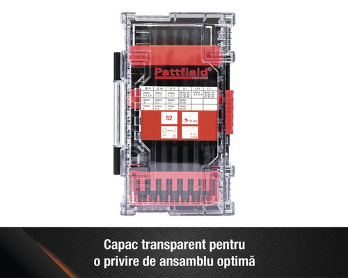 Set de biți Pattfield în cutie de depozitare transparentă