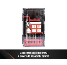 Set de burghie în cutie transparentă